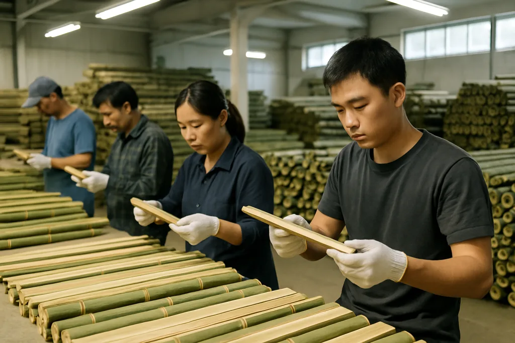 bamboo slat selection inspection bamboo slat selection inspection