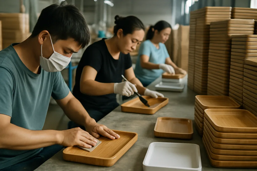 finishing packaging bamboo trays finishing packaging bamboo trays