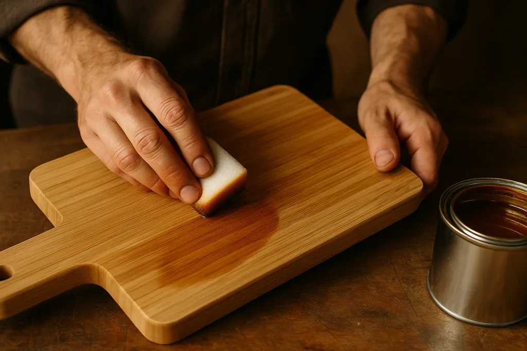 applying hardwax oil bamboo board applying hardwax oil bamboo board