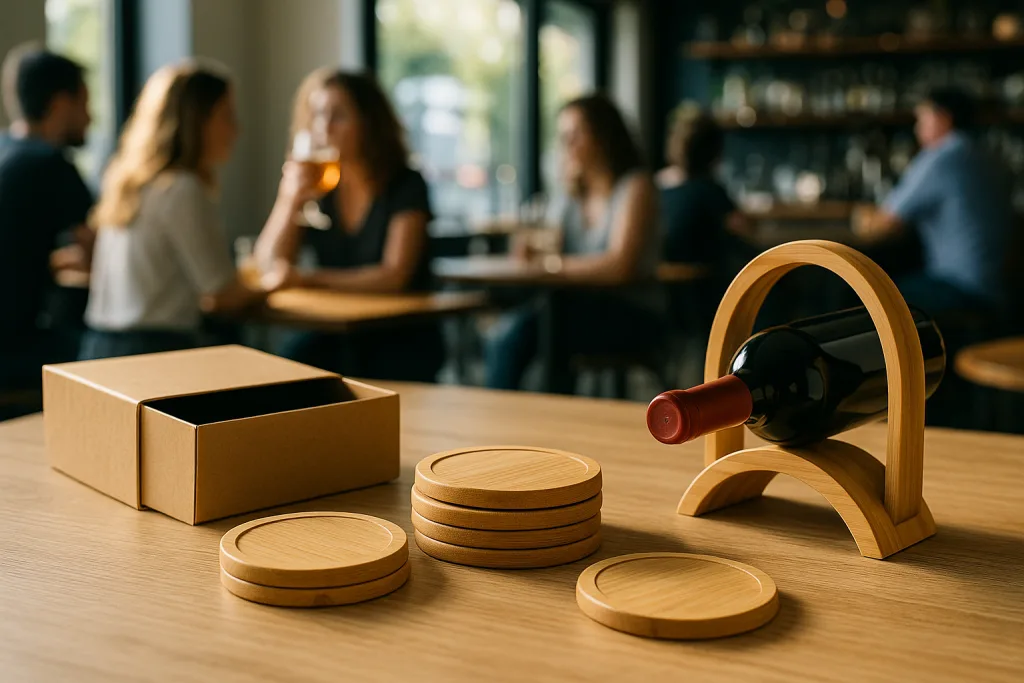 bamboo coasters set cafe display bamboo coasters set cafe display