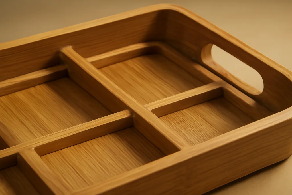 bamboo tray rib handle geometry close up bamboo tray rib handle geometry close up