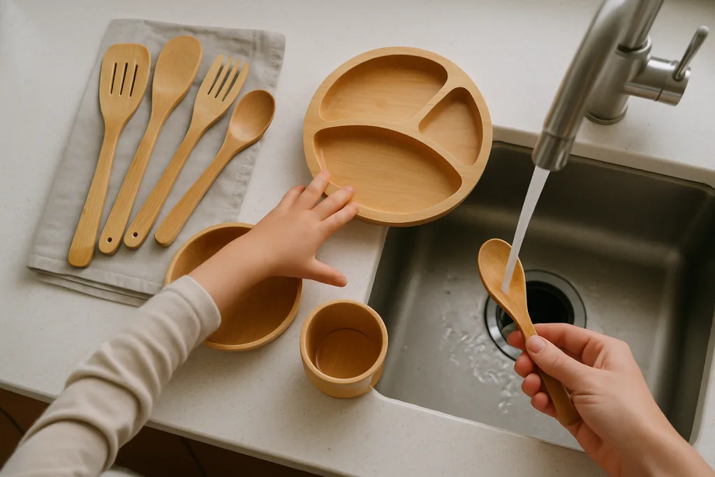 kids bamboo dinnerware hand washing kids bamboo dinnerware hand washing