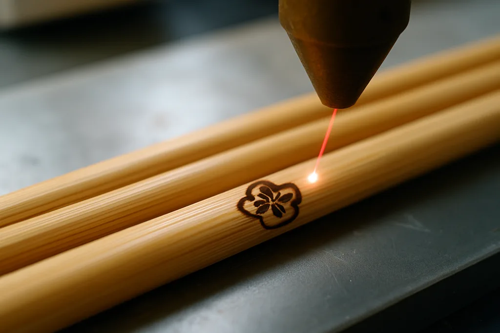 laser engraving chopsticks in workshop laser engraving chopsticks in workshop