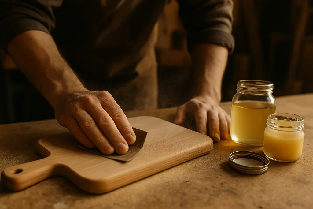 sanding and oiling wooden cutting board sanding and oiling wooden cutting board