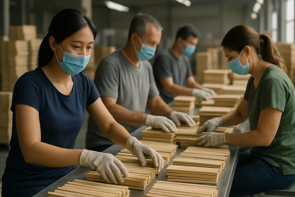 sorting bamboo slats for chopsticks sorting bamboo slats for chopsticks