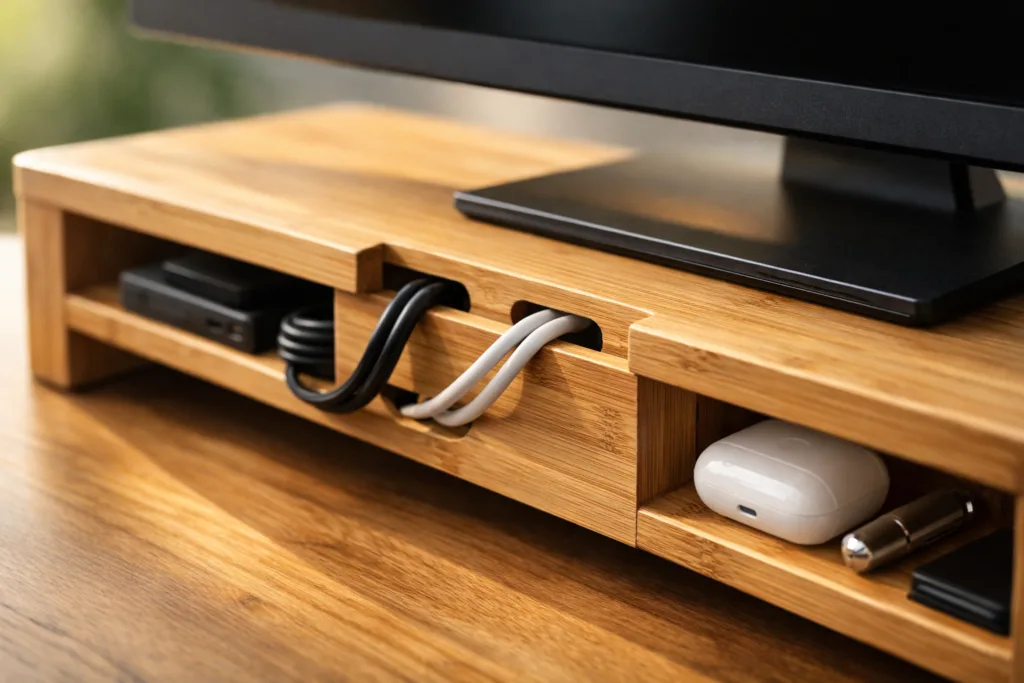 bamboo cable management riser detail bamboo cable management riser detail