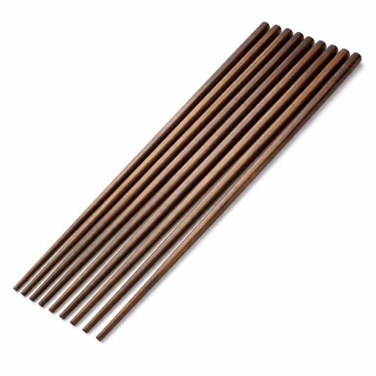 Premium extra-long cooking chopsticks made from carbonized bamboo for a rich, darker appearance and lightly polished feel.