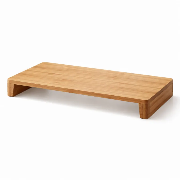 A modern variant of the Bamboo Minimalist Laptop Riser, made from carbonized bamboo featuring a rich darker tone and precision-beveled edges for a contemporary design and added comfort.