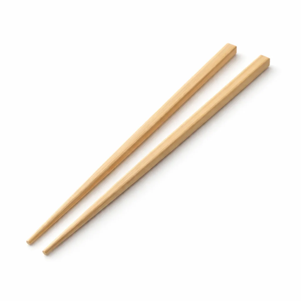 These bamboo natural uncoated chopsticks feature a raw, smooth natural finish, highlighting the organic texture and natural color of bamboo. Perfect for eco-friendly dining experiences.