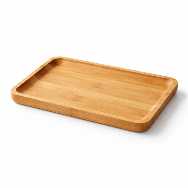 A rectangular bamboo tray crafted from natural moso bamboo and finished with a matte oil for a soft, non-glossy surface. Smooth edges and a minimal design make this tray ideal for serving or organizing.