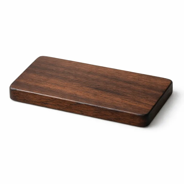 Rectangular minimal soap plate crafted from beech wood, showcasing a carbonized finish for a darker, modern aesthetic while retaining visible wood grains.