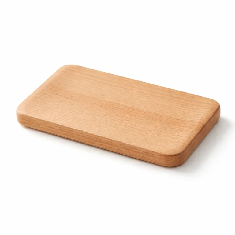 Rectangular minimal soap plate made from natural beech wood, featuring a matte-oiled surface that highlights the wood grain for a refined look.