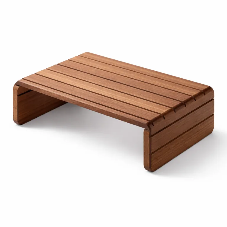A carbonized finish wooden sofa arm tray made from beech wood, featuring a rectangular shape and smooth edges. The deepened color enhances its visual appeal for modern interiors.