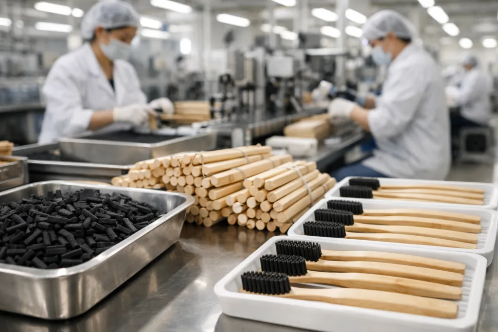 charcoal bristle bamboo assembly charcoal bristle bamboo assembly