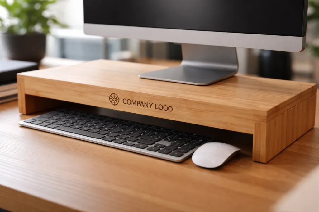 custom branded bamboo monitor riser custom branded bamboo monitor riser