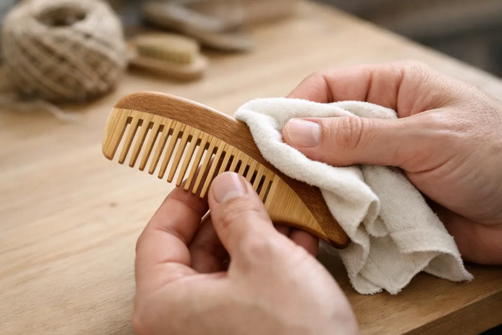 cleaning wooden comb soft cloth cleaning wooden comb soft cloth