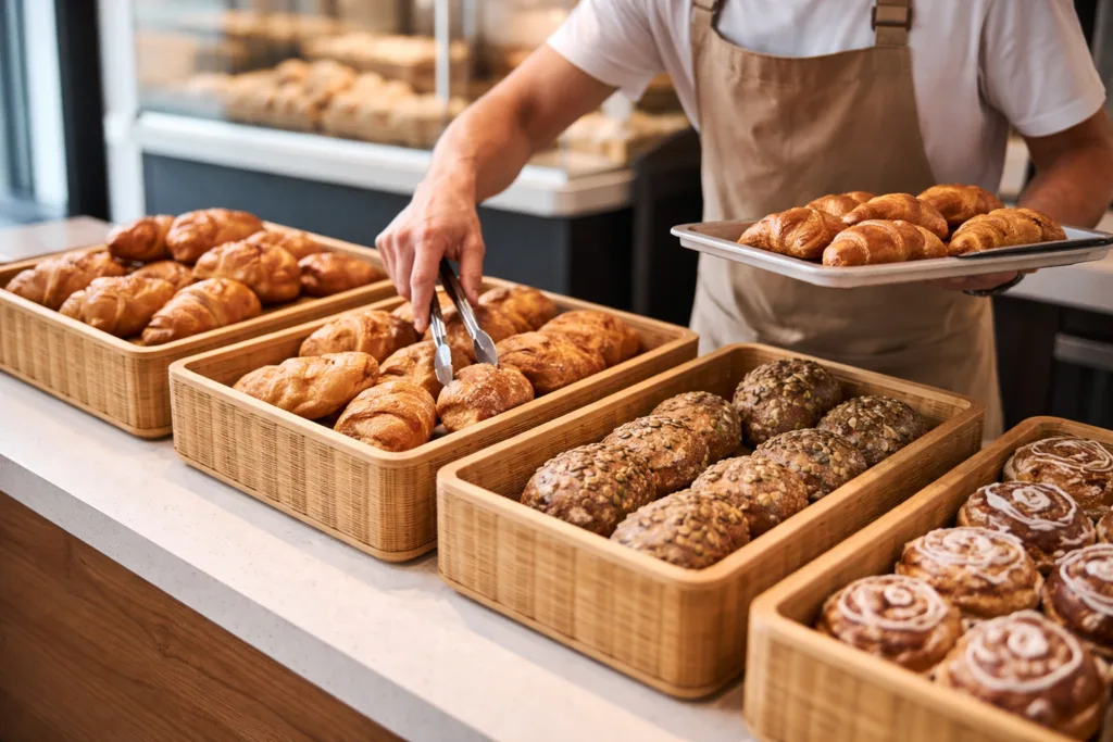 bamboo basket display bakery bamboo basket display bakery