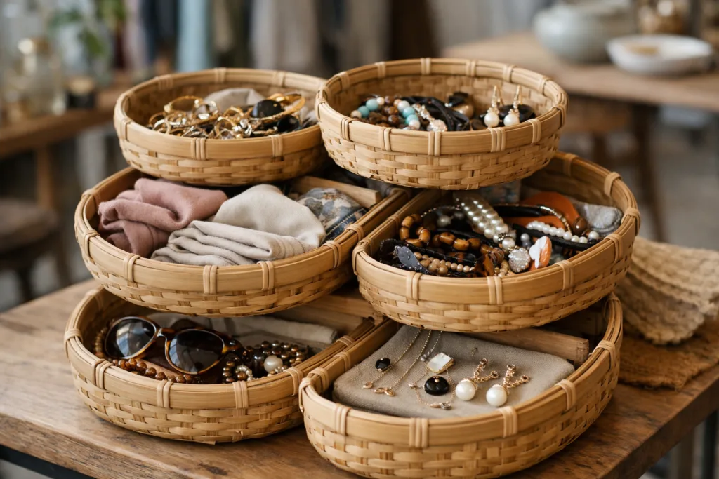 bamboo basket display boutique bamboo basket display boutique