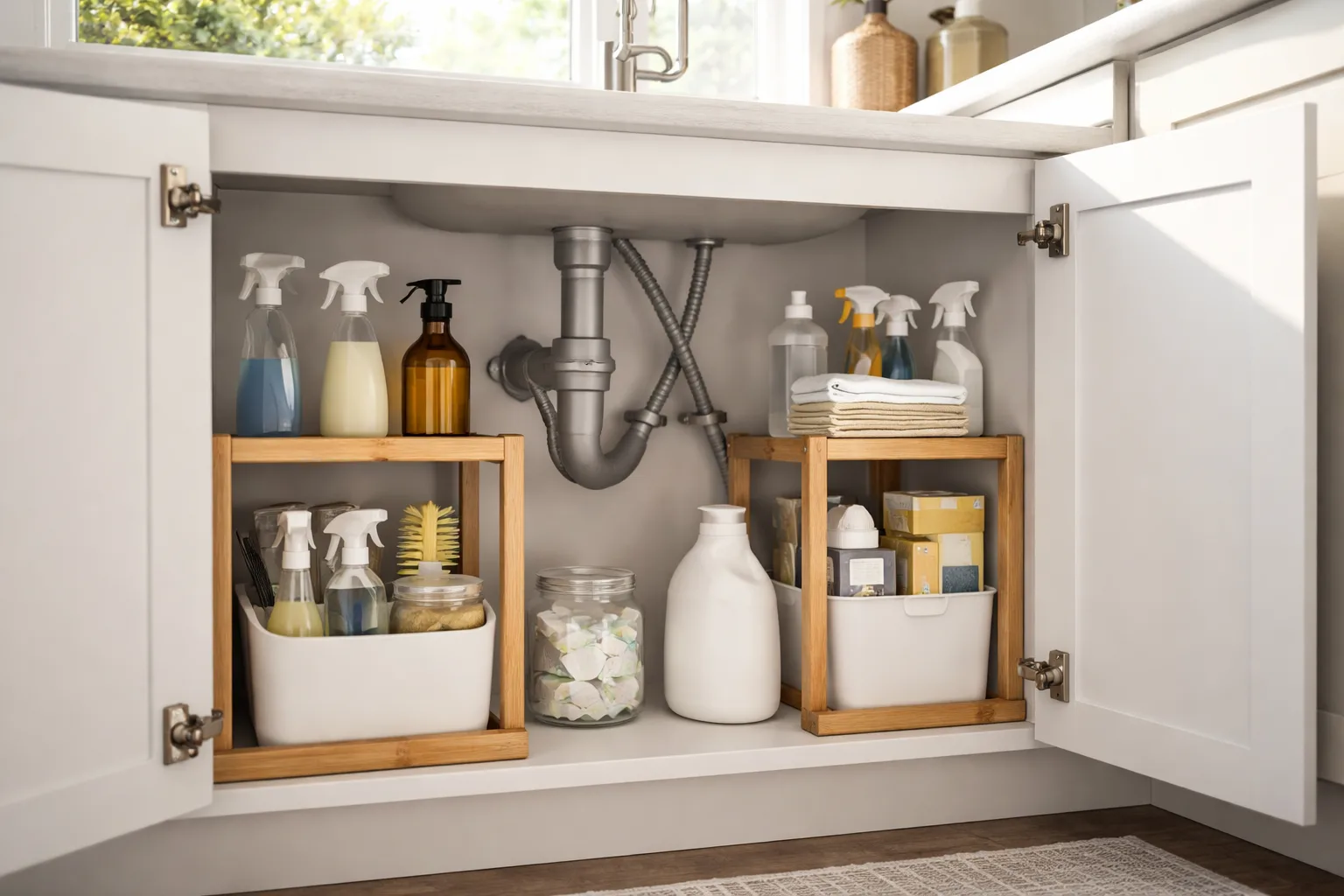 10 Smart Under-Sink Storage Solutions with Bamboo Shelves (Eco-Friendly ...