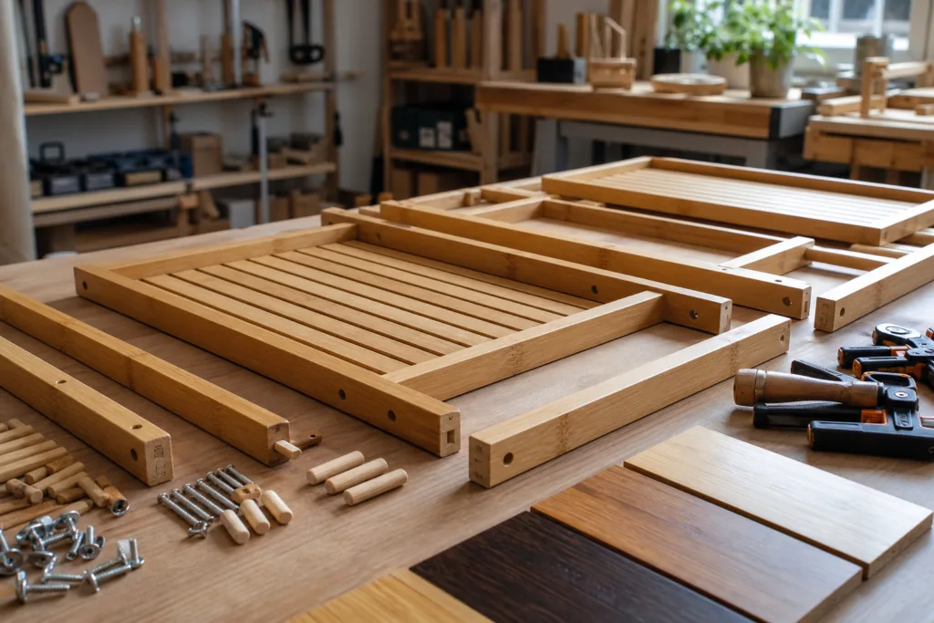 bamboo shelf assembly check