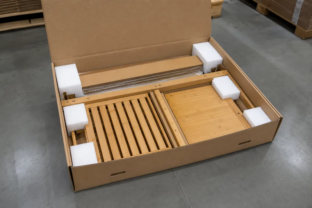 bamboo shelf packaging protection