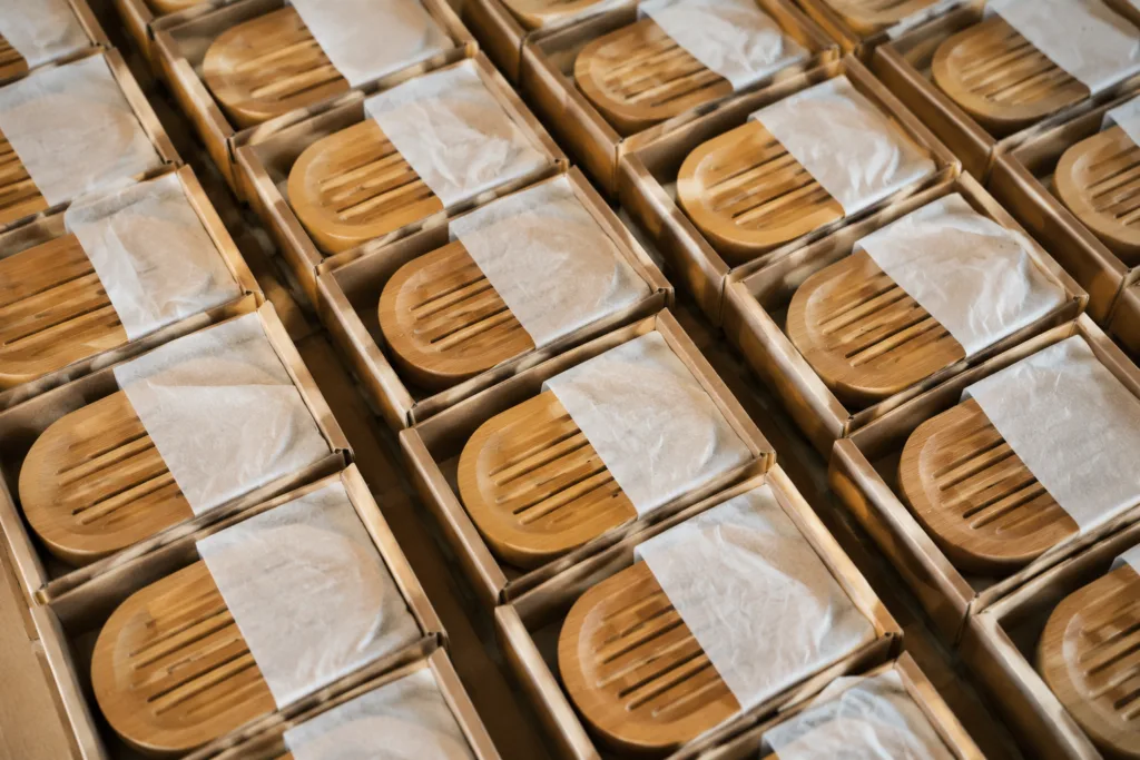 bulk packaged bamboo soap dish
