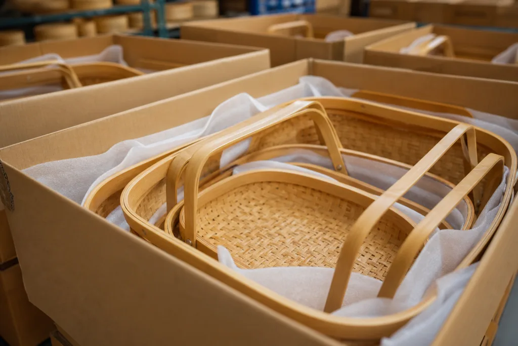 bulk packing for bamboo baskets