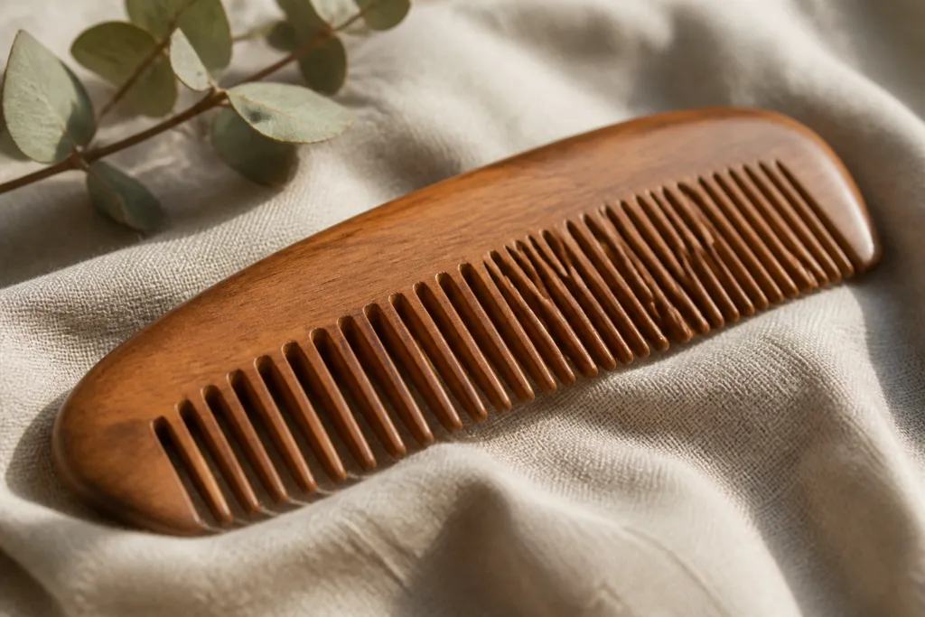 clean wooden comb oiling