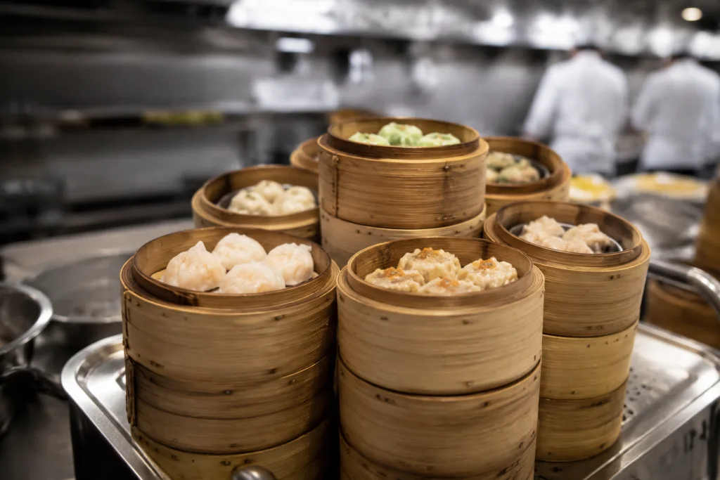 multi tier bamboo steamer kitchen