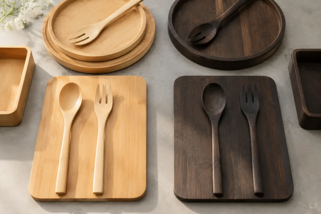 natural vs carbonized bamboo comparison