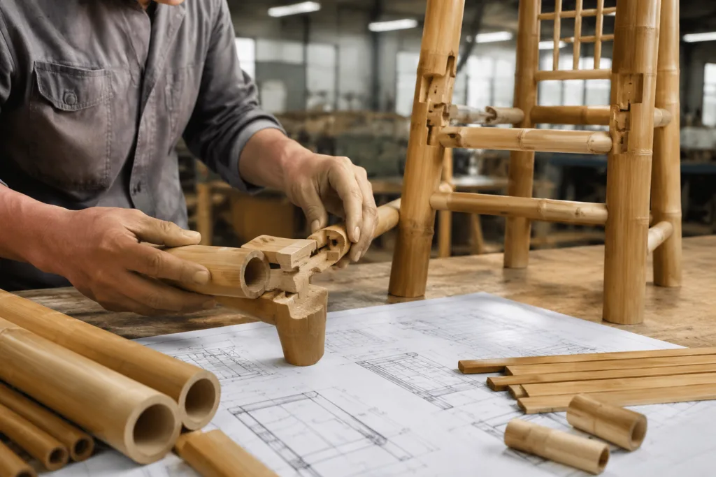 patented bamboo joint assembly