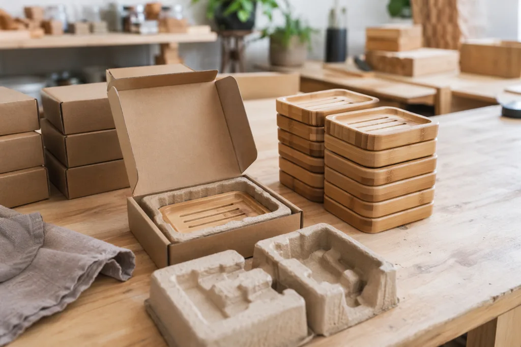 bamboo soap dish packaging preparation