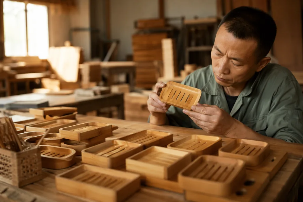 bamboo soap dish sample inspection