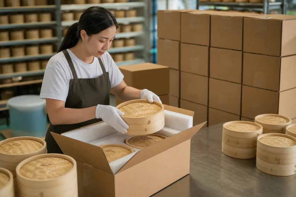 bamboo steamer packaging qc