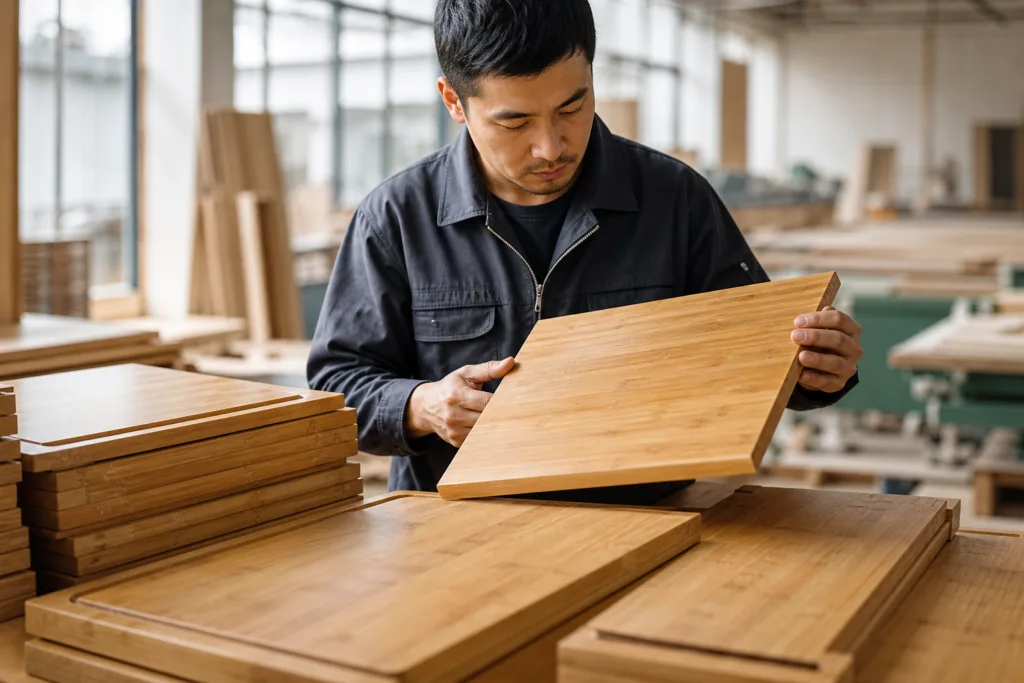 bamboo cutting board workshop inspection