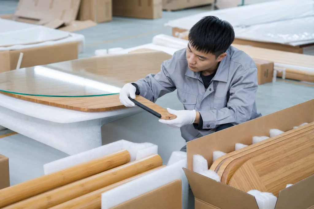 bamboo table qc packaging bamboo table qc packaging
