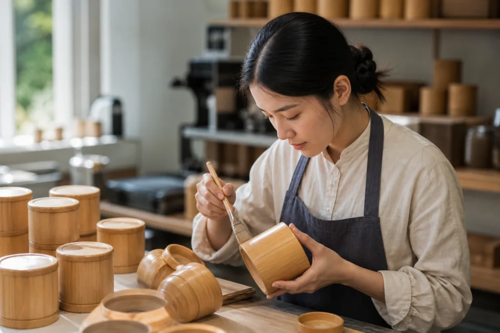bamboo tea canister finishing process