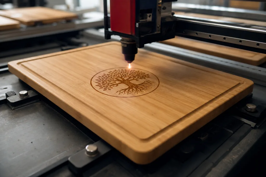 custom logo bamboo board production