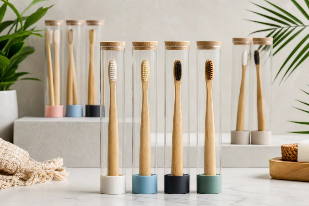 protected bamboo toothbrush packaging