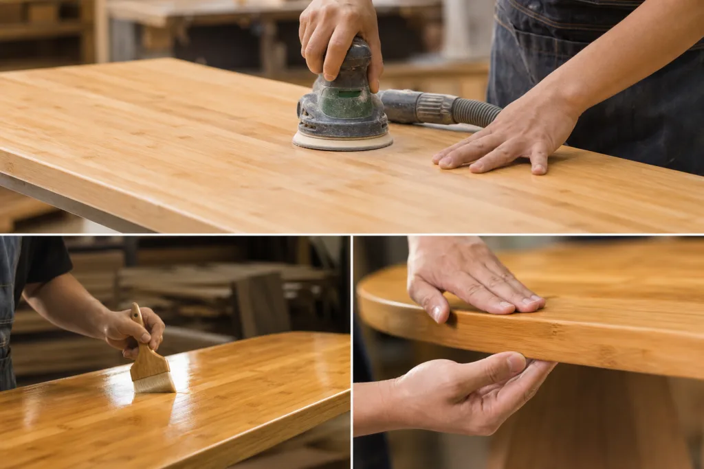 solid bamboo table top finishing solid bamboo table top finishing